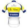Completo Maglia + Pantaloncino con bretelle 2023 Flanders Baloise Manica Corta Giallo Blu Bianco